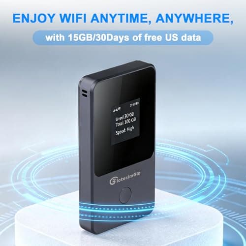 IotesimGlo Mobile Hotspot Portable WiFi Hotspot for Travel & Business, 4G LTE Hotspot USA &130+ Countries, No SIM Card Needed, 12h Life, Pocket WiFi Free 15GB US Data, Connect Up to 8 Devices - Thumbnail 5