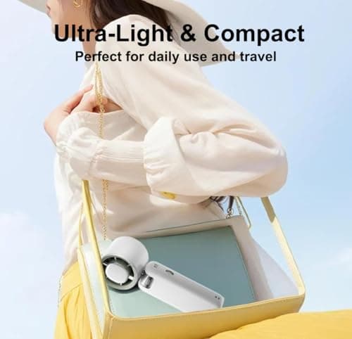 Joytential Portable Handheld Fan, Turbo Hand Fan with 1-100 Speed Adjustable USB Rechargeable, Powerful Instant Cooling Personal Mini Fan for Travel, Outdoor, Camping, White - Thumbnail 6