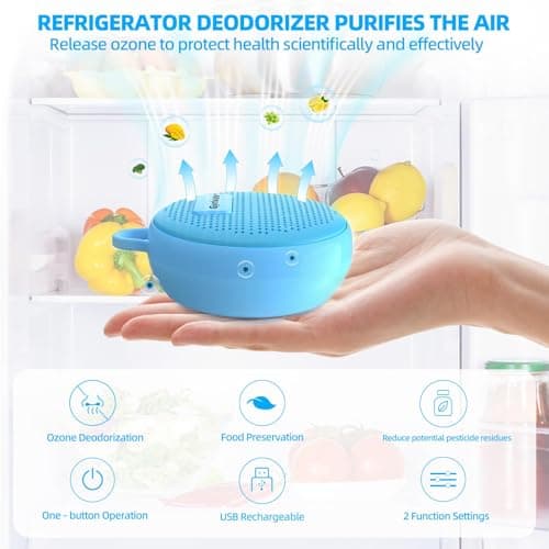 Refrigerator Deodorizer,Fridge Deodorizer Long Lasting Odor Eliminator for Fridge,Kitchen Gadgets Charcoal Air Purifier Odor Eliminator for Closet, Blue - Thumbnail 2