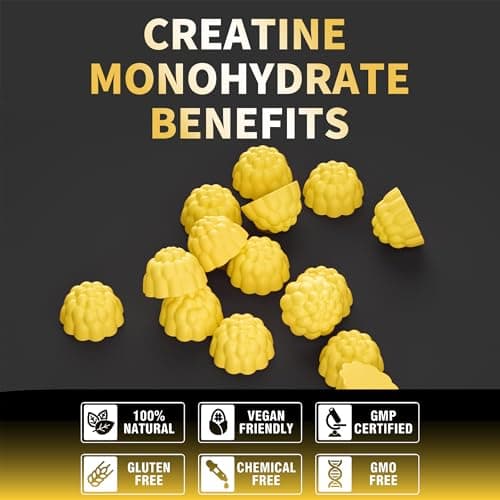 Nutravita Creatine Monohydrate Gummies for Men & Women-5g of Creatine Monohydrate per Serving - Sugar Free,Vegan, Mango Flavor, 120 Count - Thumbnail 6