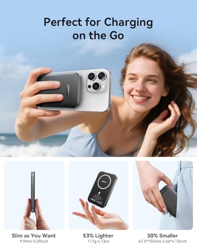 Kuulaa Magsafe Portable Charger Power Bank 5000mAh Magnetic Battery Pack Support USB C PD 20W Fast Charging, Compatible with iPhone 17/16 Pro Max/15/14/13/12 Mini - Thumbnail 3