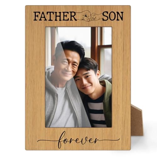 HOUSPEAK Father Son Forever Picture Frame, 4x6 Dad Photo Frame, Gifts for Birthday Christmas Father's Day Father from Son, Tabletop Picture Frames for Home Living Room Bedroom Desk Decor-48 - Image 1