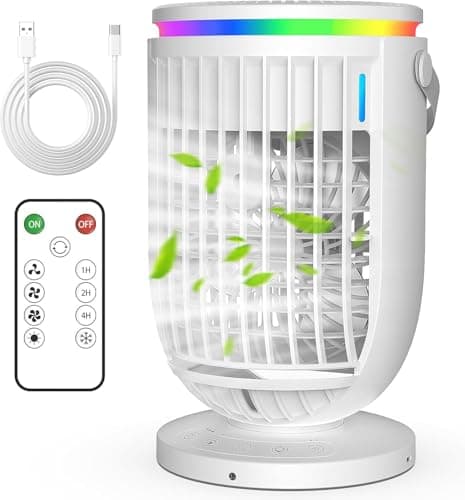 AI Portable Air Conditioners Fan with 120° Rotating Function,JYew Evaporative Mini Room Air Conditioners,Portable AC Unit Air Cooler with 4 in 1 Humidifier Fan Conditioner, AC Portable for Room Office - Image 1