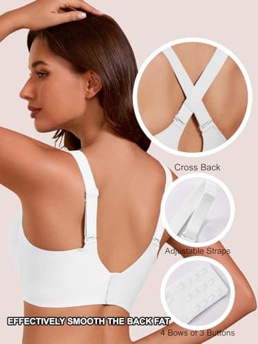 COCOMARTS Jelly Bras for Women No Underwire Seamless Push Up Scalloped Tshirt Bralettes Comfortable Wireless Everyday Bra White Small - Thumbnail 5