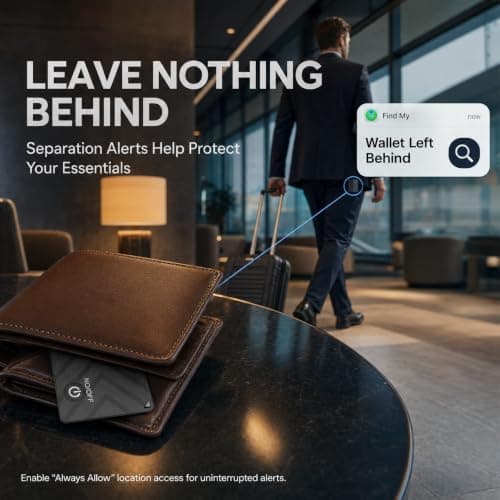 Wallet Tracker Card Apple Find My (iOS Only), Rechargeable Air Tracker Tag, Waterproof Item Finder for Wallet, Bags, Passport, Custom Charger Included, 0.07inch, Men's Gifts - Thumbnail 4