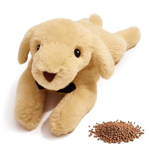 Dreamegg Microwavable & Weighted Stuffed Animal, Unscented Microwave Heating Pad for Period Cramps, 1.4 Lbs Puppy, Washable Cover, Realistic Hug, Cute Heatable Plushies, Gifts for Mother’s Day, Kids - Image 1