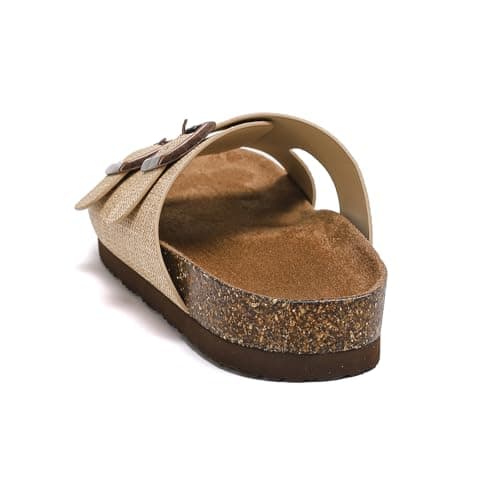 Bodantory Suede Cork Flat Sandals with Adjustable Buckle Arch Support Footbed Comfortable Slide Sandals for Women 2026 - Thumbnail 4