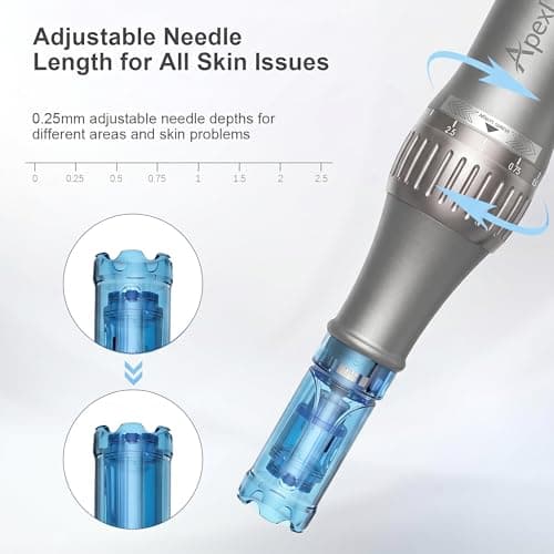 Microneedle Roller Pen for Home Use - 0.25mm Mcroneeding Derma Roller M8S Pen for Women Men - Micro Needle Roller Pen for Skin Tools - Thumbnail 2