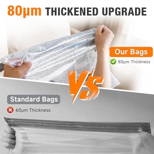 Space Saver Vacuum Storage Bags with Portable Electric Pump, Vacuum Seal Bags for Clothing Travel, Compression Bags for Travel & Home, Clothes, Blankets, Seasonal Storage, 15 Combo (5L/5M/5S) - Thumbnail 5