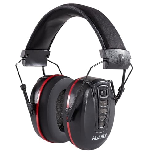HUARUI Adjustable Electronic Shooting Ear Protection,Sound Amplification Electronic Hunting Earmuff,NRR 24dB Noise Reduction Headphones for Gun Range-Black - Image 1