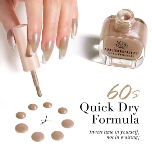 AZUREBEAUTY Cat Eye Nail Polish Quick Dry Nude Brown Magnetic Fingernail Polish no Gel Long-lasting Salon-Quality for Women Girl Gift 0.34 fl oz - Thumbnail 6