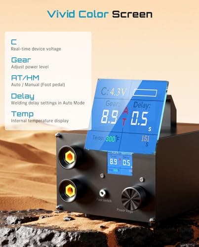 SEESII Capacitor Spot Welder: Battery Spot Welder with 3000F Capacitor, 250 Gear Adjustable, 1.8'' LCD Display, Spot Welding for 0.1-0.3mm Nickel Strip, for Battery Pack Making/Repair - Thumbnail 5