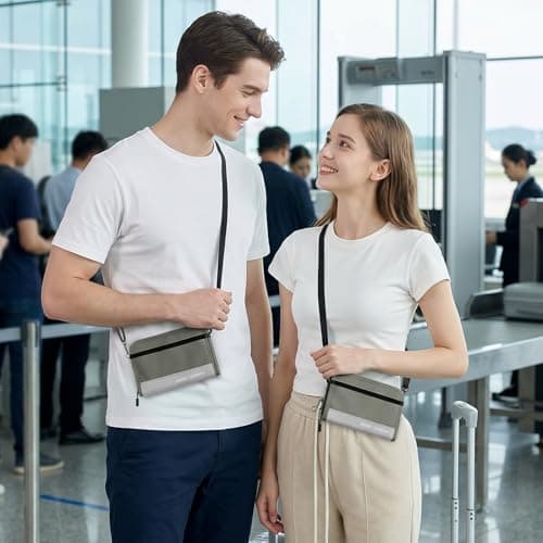 P.travel Passport Holder for Travel - RFID Blocking Nylon Passport Wallet with Adjustable Shoulder Strap，LightWeight Document Organizer Pouch for Men & Women, Travel Must Haves - Thumbnail 2