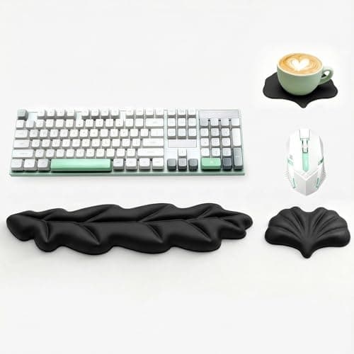 Ergonomic Keyboard Wrist Rest, Memory Foam PU Leather Comfort Support Pad for Typing & Gaming, Non-Slip Office Computer Wrist Cushion for Pain Relief - Image 1