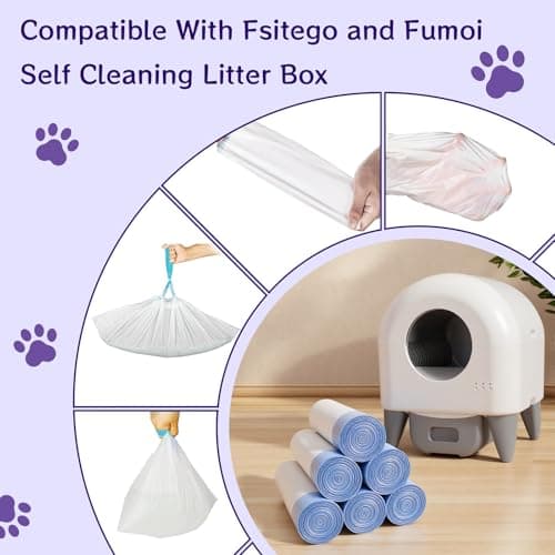 120 Count 26" x 11.8" Cat Litter Box Liners for Fsitego and Fumoi Self Cleaning Litter Box, Extra Thick Heavy Duty Cat Litter Bags Replacement, 3-4 Gallons of Capacity - Thumbnail 5