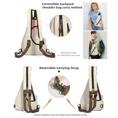 KL928 Sling Bag - Small Crossbody Backpack Shoulder Casual Daypack Rucksack for Men Women - Thumbnail 3