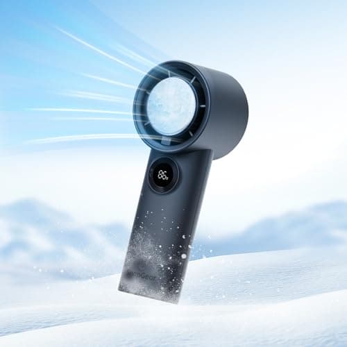Snapgear Handheld Fan DASH2, Ice Pad Cooling & Fast Sports Cooling, 5 Speed, 4000mAh, 13000 RPM, Digital Display, Portable, Slate Blue - Image 1