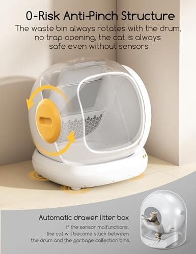 Meowant Self Cleaning Cat Litter Box - Open-Top Automatic Litter Box with APP, 0 Risk of Stuck Cats, Safer Automatic Litter Boxs, Low Entrance for Multiple Cats - Thumbnail 3