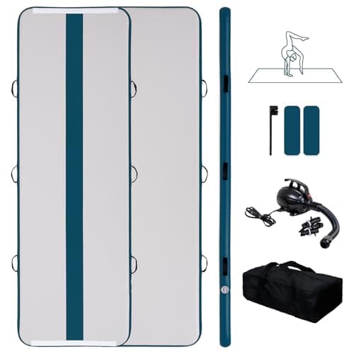 Tuxedo Sailor 11’ Inflatable Gymnastics Mat - Premium Heat Sealed Process,Tumbling Mat with Electric Pump, Repair Kit & Backpack - Multi-Scene exercise Mat Use for Gym, Yoga, Home, Outdoor - Image 1
