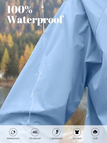 PITINAN Windbreaker Jacket Women Waterproof Jackets For Women Lightweight Packable Womens Rain Jacket With Hood For Golf Hiking Travel Summer Blue XL - Thumbnail 4