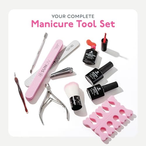 SUNUV Gel Nail Polish Kit with UV Light, 23 Pcs Gel Nail Kit Four Season, 12 Colors Polish Set with Base Glossy Top Coat, Manicure Tools Home Salon Gift for Women Teens Girls, Starter Kit - Thumbnail 5