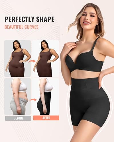 ForeverShaper Shapewear for Women Tummy Control Shorts High Waist Body Shaper Thigh Slimmer Butt Lifting Stomach Shapewear Shorts Under Dress Girdle - Thumbnail 4