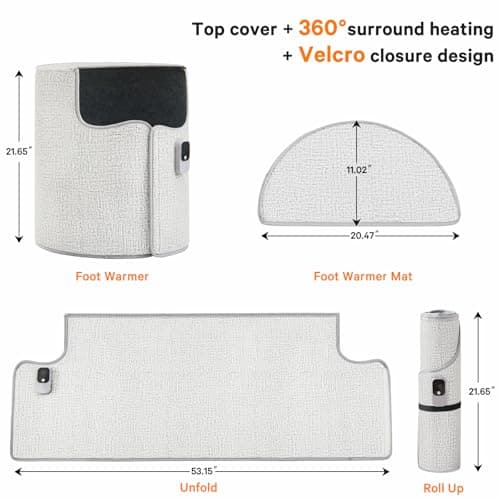 LUCKY GAME Under Desk Heater & Space Heater for Indoor Use,Leg Foot Feet Warmer For Office Home Quiet, Small Portable Personal Office Heater Accessories,Essentials Supplies For Women Men Gifts Large - Thumbnail 6