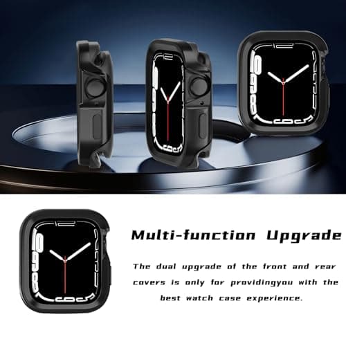 SDOCEBF Apple Watch Cover Slim Guard Bumper Full Coverage Metal Protective Case Compatible with Apple Watch Series 6 SE SE2 SE3 Series 5 Series 4 44mm, Black - Thumbnail 5