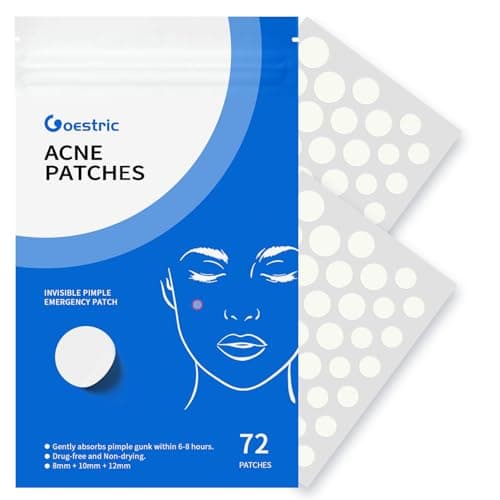 Pimple Patches for Face Hydrocolloid Acne Patches, Invisible Zit Stickers Covering Blemishes, 3 Size Hydrocolloid Spot Stickers for Face and Skin (72 Count(Pack of 1)) - Image 1