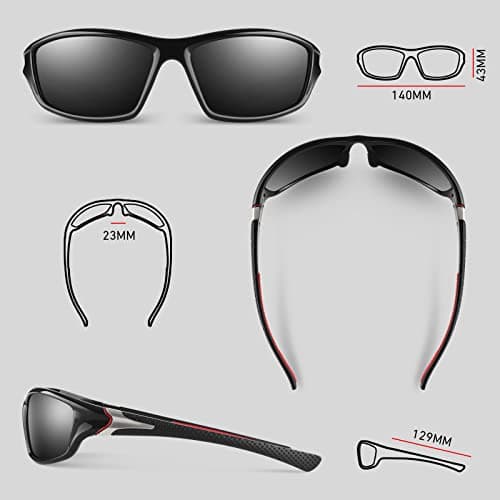WEAROYO Polarized Sports Sunglasses for Men Women,Cycling Running Driving Fishing Trekking Sun Glasses 100% UV Protection - Thumbnail 3