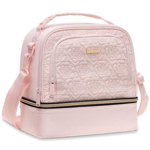 Everfun Lunch Box for Women Two Compartments Insulated Lunch Tote Bag Large Leakproof Soft Cooler for Work Picnic Travel - Image 1