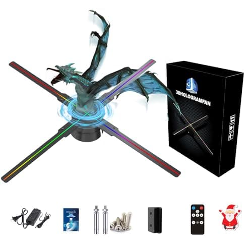 3DHologramFan,18.1" HologramFan with Remote/Bluetooth/WIFI/700 Video Library,Missyou Holographic Fan with HD LED 2000 * 1444PX Resolution Picture Fan Spinner Small for Shop/Bar/Christmas/Halloween - Image 1
