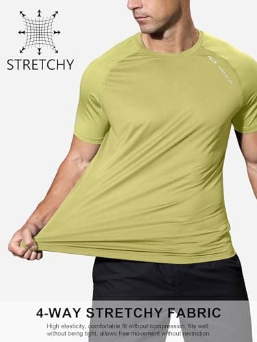 Comdecevis Workout T-Shirts for Men Quick Dry Lightweight UPF 50+ Sun Comfort Colors T-Shirts Gym Tops 3XL(42) Sage Green - Thumbnail 4