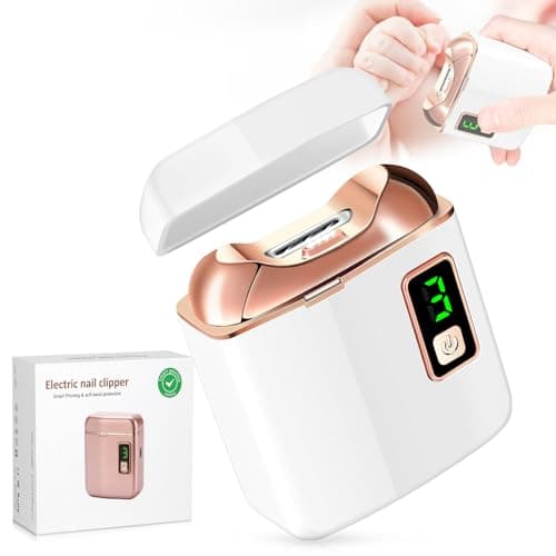 Electric Nail Clipper & Nail File - Automatic Baby Trimmer with LED Light, Rechargeable 3-Speed Quiet Safety Blades & Built-in Scrap Collection, Portable Nail Care for Infant, Kids, Adults, Elderly - Image 1