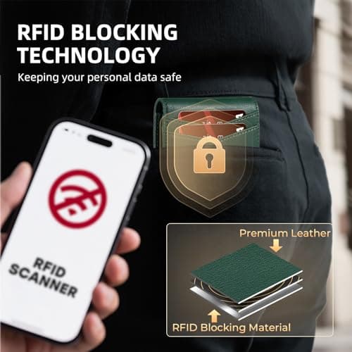 RUNBOX Wallet for Men - Slim Rfid Leather Bifold 2 ID Window With Gift Box Men's Accessories - Thumbnail 4