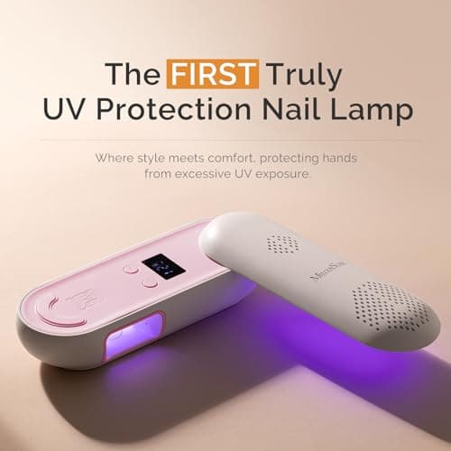 MelodySusie Compact Cordless UV Nail Lamp, P-PLUS20F with Innovative Rotatable Panel & UV Protection Design, Rechargeable UV Light Cures All Gels, Especially Rhinestone Glue & Liner Gel Polish Pink - Thumbnail 2