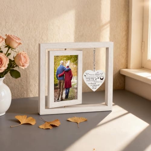 Boiveco Sympathy Gifts for Loss of Loved One, Memorial Gift for Loss of Mom Dad Memorial Picture Frame, Bereavement Remembrance Condolence Funeral Grief In Memory of Loved One Gifts, Display Two 4x6 Photos (White) - Thumbnail 6