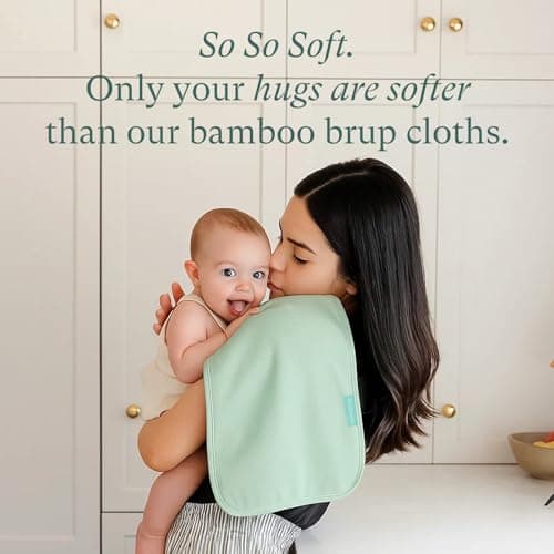 PurComfy Supersoft Burp Cloths, Premium Bamboo Viscose Baby Burp Cloths, Absorbent & Skin-Friendly, Large 21” x 10”, Unisex Baby Essentials for Feeding, Spit-Up, 3-Pack - Thumbnail 2