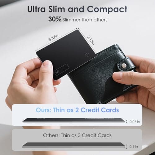 Wallet Tracker Card 0.07in Slim, Compatible with Apple Find My iOS Only, Bluetooth Tracker Smart Tracking Card Wallet Finder, IP68 Waterproof, Item Locator for Luggage Tags, Passports, Purse - Thumbnail 4