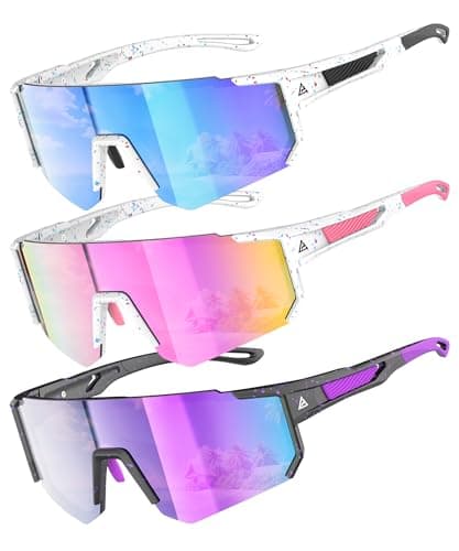 QALLY Kids Sunglasses Youth Baseball Softball Sunglasses for Girls Boys Age 4-14 UV Protection Sports Kids 3 Pack - Image 1