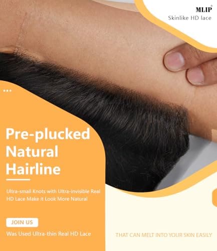 Mlip 5x5 HD Lace Closure Body Wave, 0.10mm Ultra Thin Invisible Swiss Lace, Skinlike Real HD Lace Melt into Skin Perfectly, Pre-plucked Natural Hairline, Raw Indian Human Hair 18 Inches - Thumbnail 5