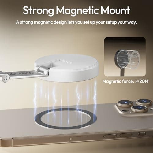 ULANZI Magnetic Phone Tripod, MT85 Auto Open Tripod for Magsafe with Enhanced 4-Leg, 60'' Selfie Stick Extendable Phone Stand, Content Creator Essentials for iPhone 17/16/15/14/13/12 Black - Thumbnail 5