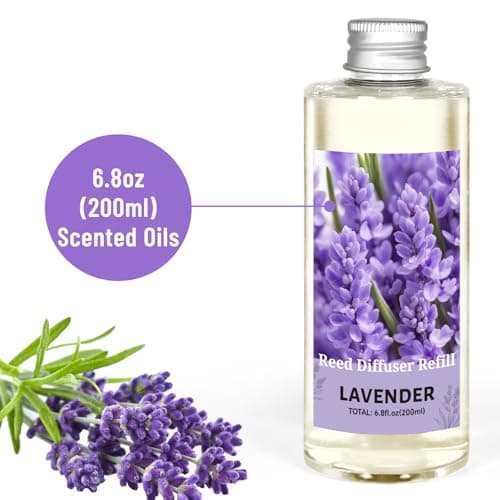 STRN Lavender Essential Oil Reed Diffuser Refill 200ml Long-Lasting Aromatherapy, Natural Fragrance Liquid with Eco-Friendly Bottle for Home, Bedroom, Spa - Thumbnail 2
