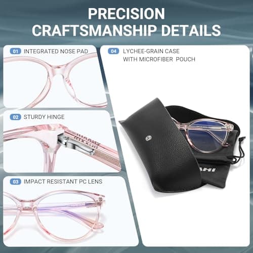 Ynaahi Blue Light Glasses for Men Women, Blue Light Blocker, 99% UV Protection. Ideal for Computer Use, Gaming, Reading. - Thumbnail 6