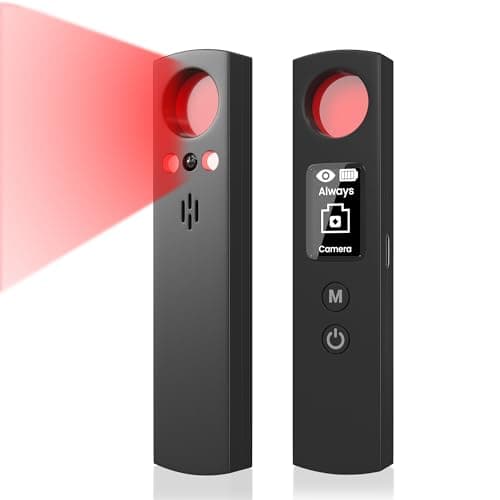 Tefodovar Hidden Camera Detector, 6-in-1 Anti-Spy Camera Finder w/LED Screen, GPS Tracker & Bug Detector, Portable RF Signal Scanner, Privacy Pen Hidden Device Detector for Travel/Car/Office (Black) - Image 1