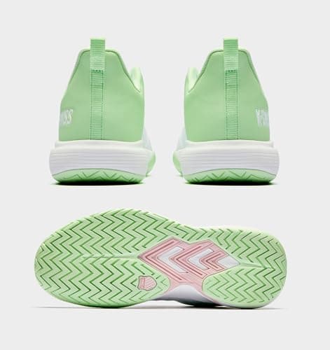 K-Swiss Women's Ultrashot Light Pickleball Tennis Shoe - Lightweight Court Shoes Lateral Movement Stable Support, White/Green 10 M - Thumbnail 3