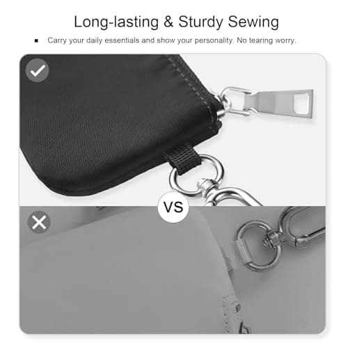 Mini Zip Around Dual Pouch Wristlet With 2 Straps Wristlet Keychain Wallet for Women Coin Purse Small Cute for Teen Girl - Thumbnail 6