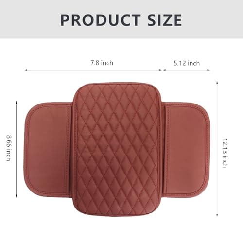XUPEIXUN Car Center Console Cover,Microfiber Leather Car Armrest Cover Cushion with Storage Bags, Universal Car Armrest Storage Box Car Interior Accessories for Most Vehicles, Red - Thumbnail 2