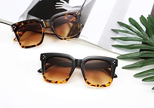 FEISEDY Vintage Oversized Square Sunglasses Womens Trendy Luxury Big Sun Glasses UV400 Protection Gradient Shades B2486 - Thumbnail 6