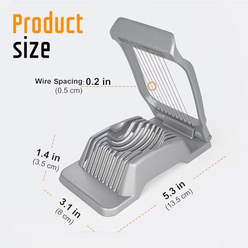 Egg Slicer for Hard Boiled Eggs, Stainless Steel Wire, Multipurpose Heavy Duty Aluminium Egg Cutter Dishwasher Safe for Egg, Salads & Sandwiches, Strawberries, Mushrooms & Soft Cheese, Fruit, Sliver - Thumbnail 4